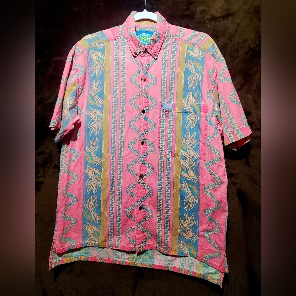 Pacific Coast Highway  Multicolor Short Sleeve Button Down Shirt